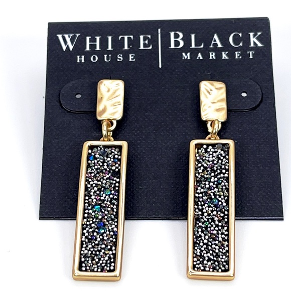 White House Black Market Gold Bar Drop Earrings - Picture 3 of 3